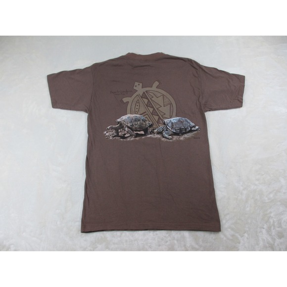 VINTAGE‎ Busch Gardens Shirt Mens Large Brown Turtles Cotton 1997 Single Stitch - Picture 1 of 10